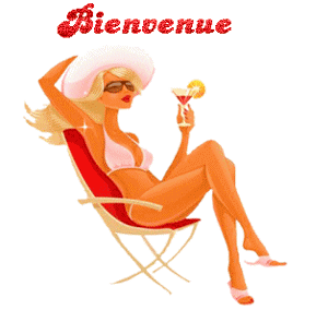Gif animé bienvenue femme soleil